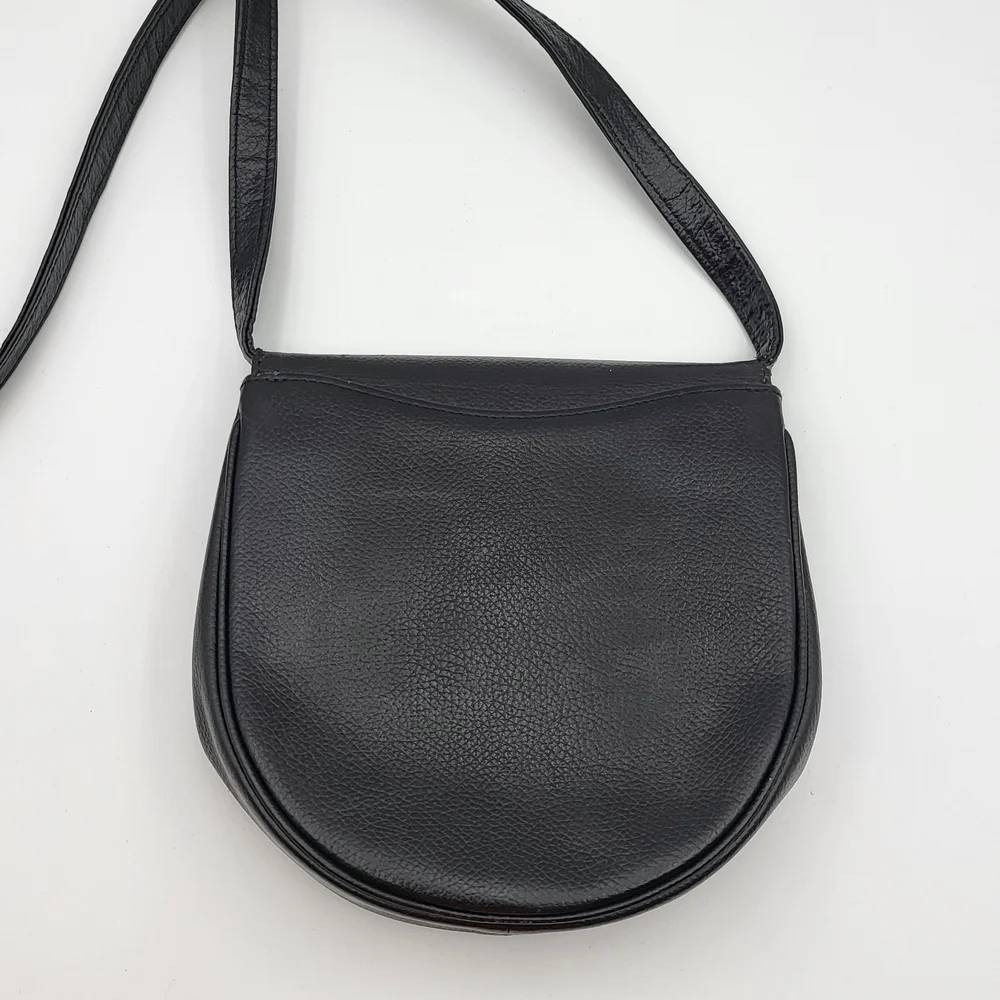 Yves Saint Laurent Cassandra Logo Black Leather Shoulder Bag Vintage Super Rare. - Picture 2 of 16